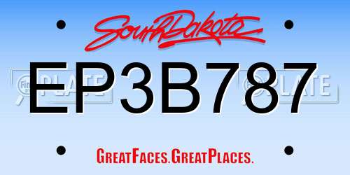 EP3B787 South Dakota License Plate