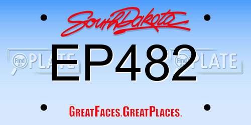 EP482 South Dakota License Plate