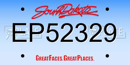 EP52329 South Dakota License Plate