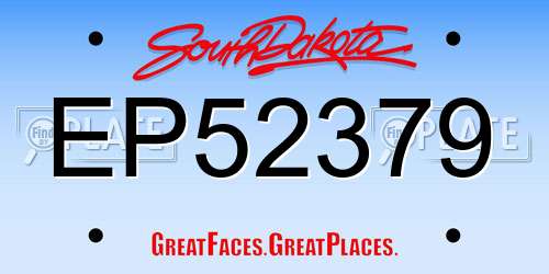 EP52379 South Dakota License Plate