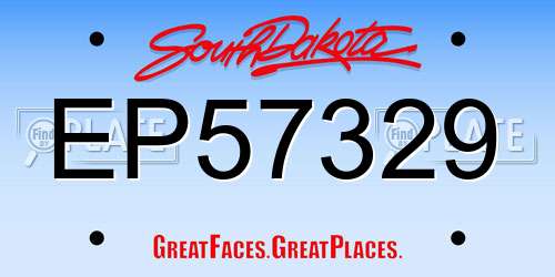 EP57329 South Dakota License Plate