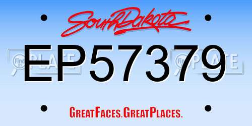 EP57379 South Dakota License Plate