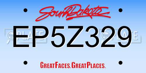 EP5Z329 South Dakota License Plate