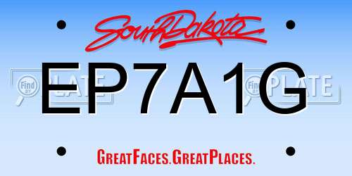 EP7A1G South Dakota License Plate