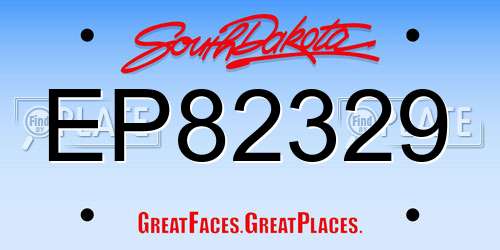 EP82329 South Dakota License Plate