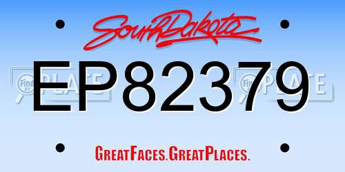EP82379 South Dakota License Plate