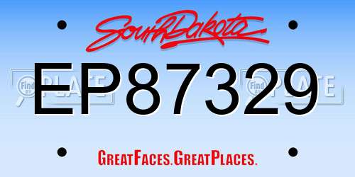 EP87329 South Dakota License Plate