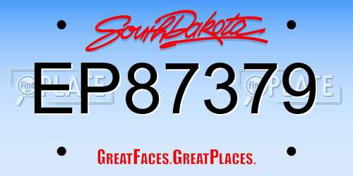 EP87379 South Dakota License Plate