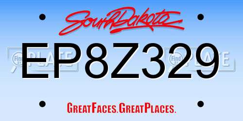 EP8Z329 South Dakota License Plate