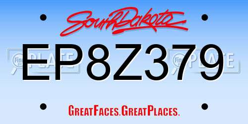 EP8Z379 South Dakota License Plate