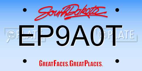 EP9A0T South Dakota License Plate