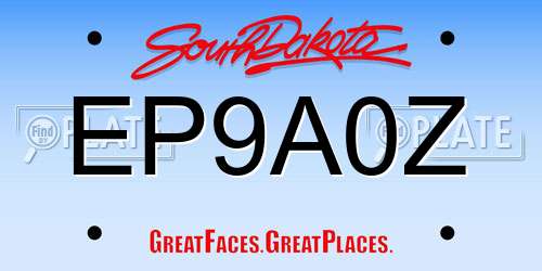 EP9A0Z South Dakota License Plate