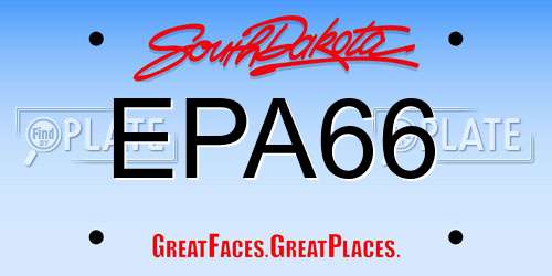 EPA66 South Dakota License Plate