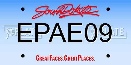EPAE09 South Dakota License Plate