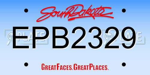 EPB2329 South Dakota License Plate