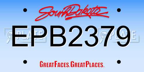 EPB2379 South Dakota License Plate