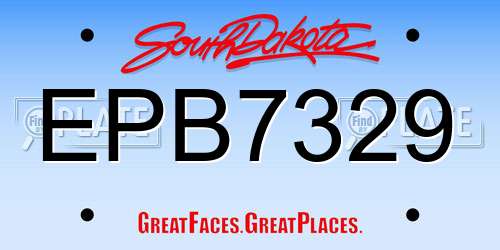 EPB7329 South Dakota License Plate
