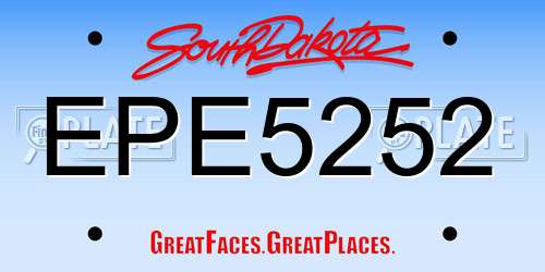 EPE5252 South Dakota License Plate