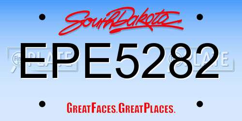 EPE5282 South Dakota License Plate