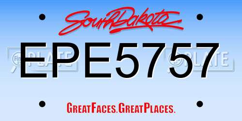 EPE5757 South Dakota License Plate