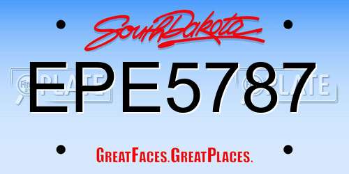 EPE5787 South Dakota License Plate