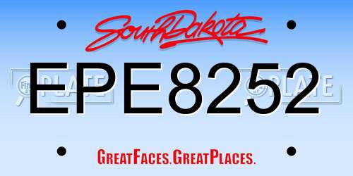 EPE8252 South Dakota License Plate