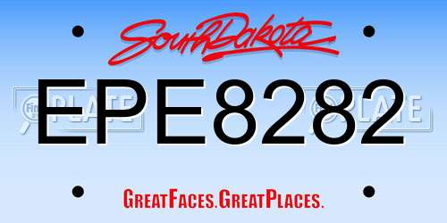 EPE8282 South Dakota License Plate