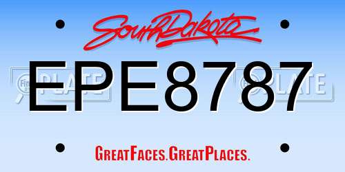 EPE8787 South Dakota License Plate