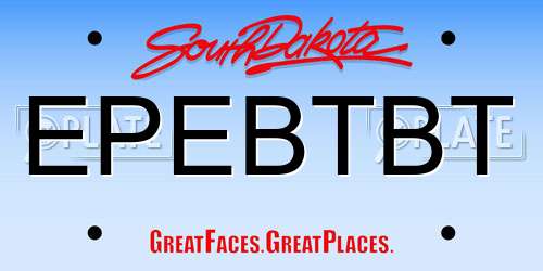 EPEBTBT South Dakota License Plate