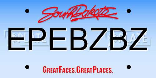 EPEBZBZ South Dakota License Plate