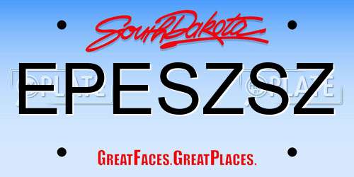 EPESZSZ South Dakota License Plate