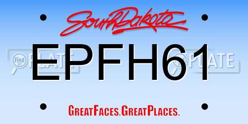 EPFH61 South Dakota License Plate