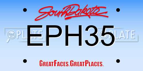 EPH35 South Dakota License Plate