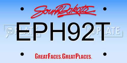 EPH92T South Dakota License Plate