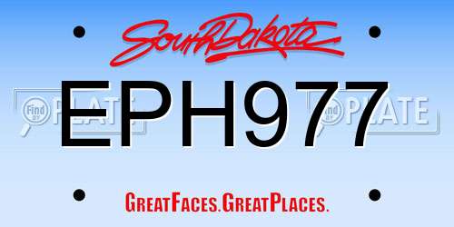 EPH977 South Dakota License Plate