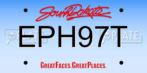 EPH97T South Dakota License Plate