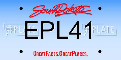 EPL41 South Dakota License Plate
