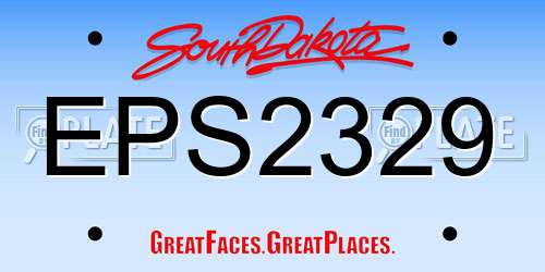 EPS2329 South Dakota License Plate