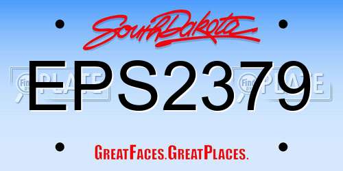 EPS2379 South Dakota License Plate