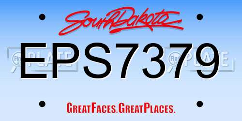 EPS7379 South Dakota License Plate