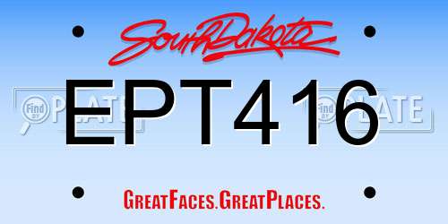 EPT416 South Dakota License Plate