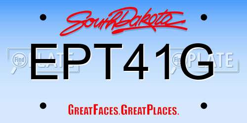 EPT41G South Dakota License Plate