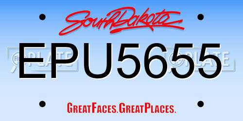EPU5655 South Dakota License Plate
