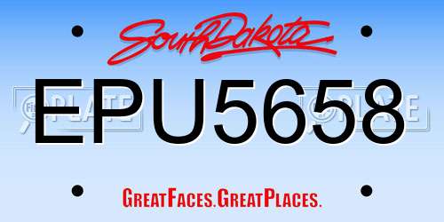 EPU5658 South Dakota License Plate