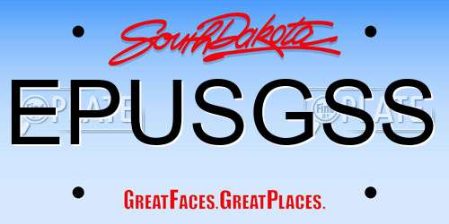 EPUSGSS South Dakota License Plate
