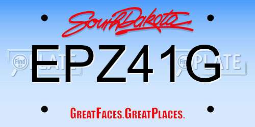 EPZ41G South Dakota License Plate