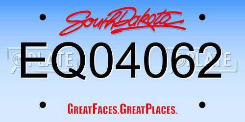 EQ04062 South Dakota License Plate