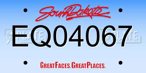 EQ04067 South Dakota License Plate