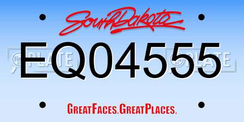 EQ04555 South Dakota License Plate
