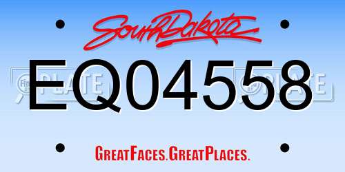EQ04558 South Dakota License Plate